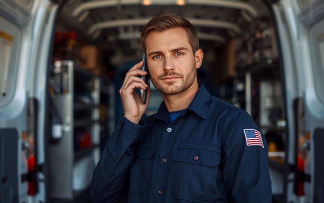 Plumber answering an emergency service call